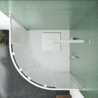 Box doccia semicircolare 75x75cm profili cromati slim vetro 6mm opaco h190 | Portofino