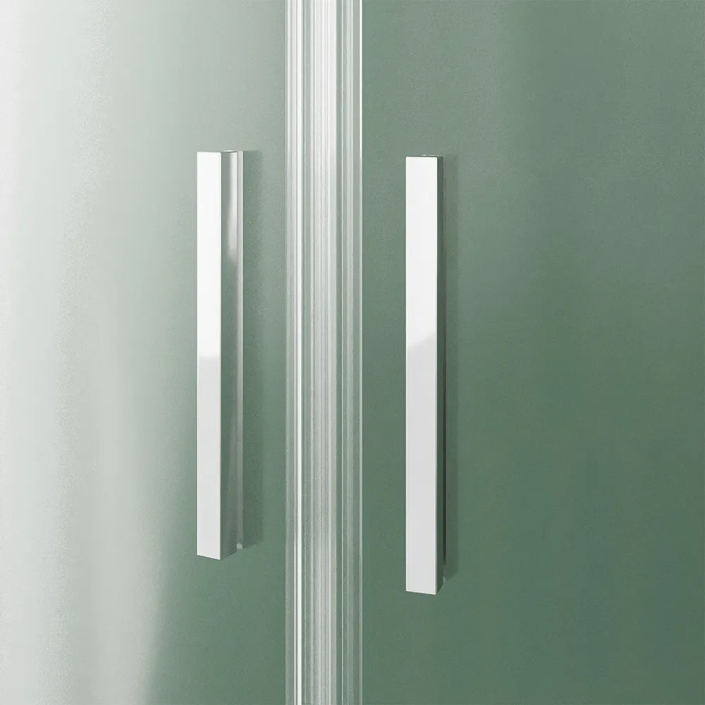 Box doccia semicircolare 75x75cm profili cromati slim vetro 6mm opaco h190 | Portofino