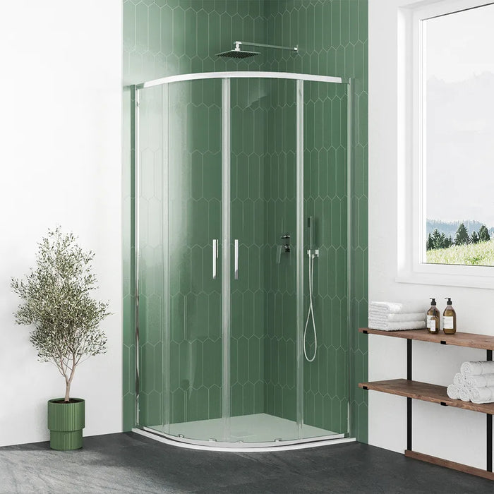 Box doccia semicircolare 90x90cm profili cromati slim vetro 6mm trasparente h190 | Portofino