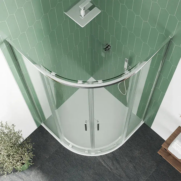 Box doccia semicircolare 90x90cm profili cromati slim vetro 6mm trasparente h190 | Portofino