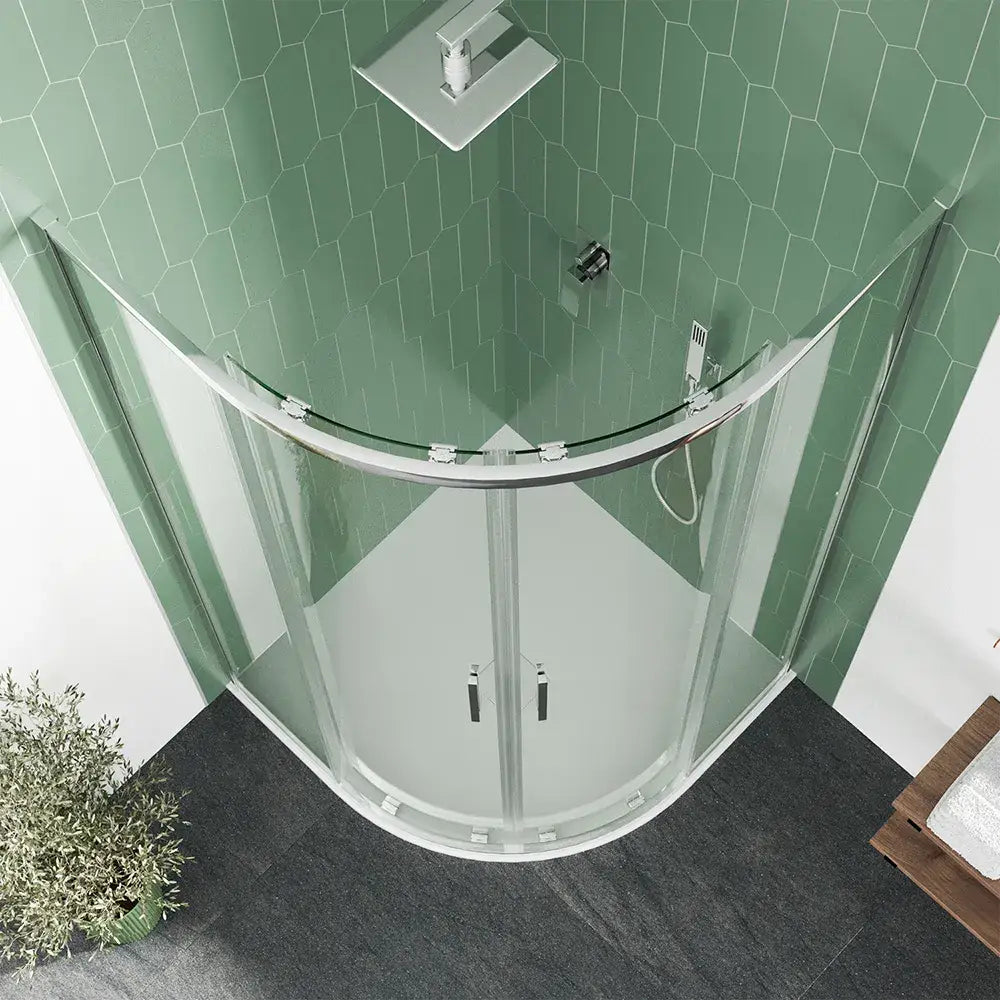 Box doccia semicircolare 75x75cm profili cromati slim vetro 6mm trasparente h190 | Portofino