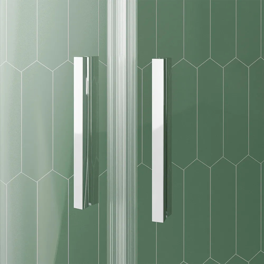 Box doccia semicircolare 90x90cm profili cromati slim vetro 6mm trasparente h190 | Portofino