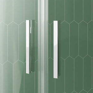 Box doccia semicircolare 75x75cm profili cromati slim vetro 6mm trasparente h190 | Portofino