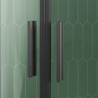 Box doccia semicircolare 80x80cm profili nero opaco slim vetro 6mm trasparente h190 | Portofino