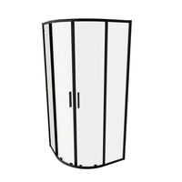Box doccia semicircolare 90x90cm profili nero opaco slim vetro 6mm trasparente h190 | Portofino