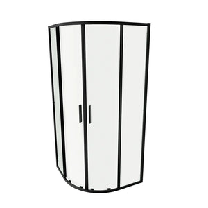 Box doccia semicircolare 90x90cm profili nero opaco slim vetro 6mm trasparente h190 | Portofino