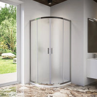 Box doccia semicircolare 80x80 cm profili cromati vetro 6 mm stampato h185 | Tonga