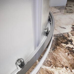 Box doccia semicircolare 90x90 cm profili cromati vetro 6 mm stampato h185 | Tonga