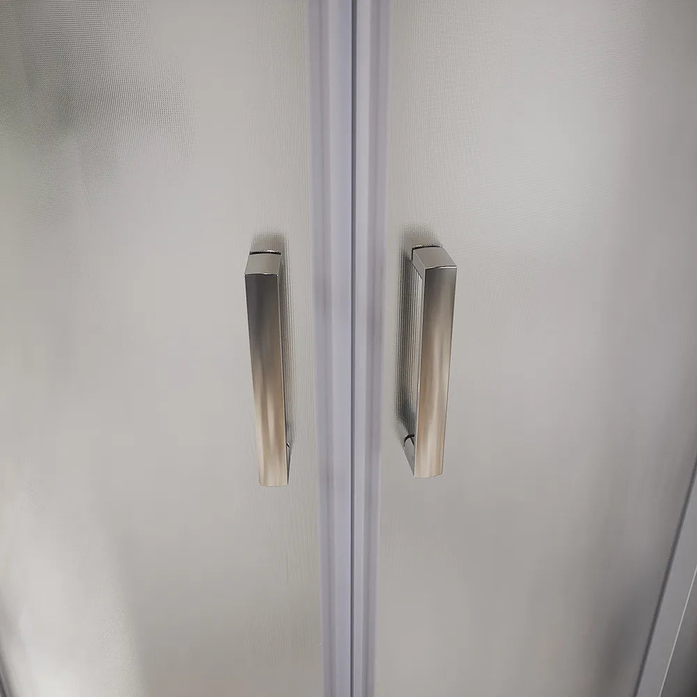 Box doccia semicircolare 80x100 cm profili cromati vetro 6 mm stampato h185 | Tonga