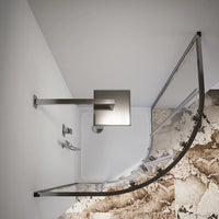 Box doccia semicircolare 80x80 cm profili cromati vetro 6 mm trasparente h185 | Tonga