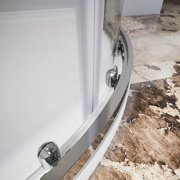 Box doccia semicircolare 80x80 cm profili cromati vetro 6 mm trasparente h185 | Tonga