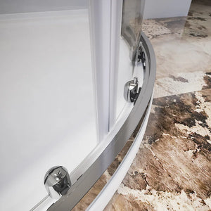 Box doccia semicircolare 70x90 cm profili cromati vetro 6mm trasparente h185 | Tonga