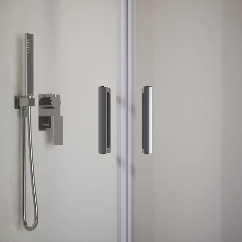 Box doccia semicircolare 80x80 cm profili cromati vetro 6 mm trasparente h185 | Tonga