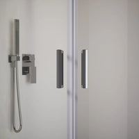 Box doccia semicircolare 80x80 cm profili cromati vetro 6 mm trasparente h185 | Tonga