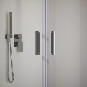 Box doccia semicircolare 80x80 cm profili cromati vetro 6 mm trasparente h185 | Tonga