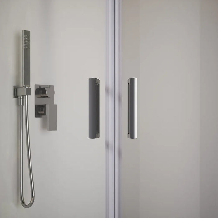 Box doccia semicircolare 80x80 cm profili cromati vetro 6 mm trasparente h185 | Tonga