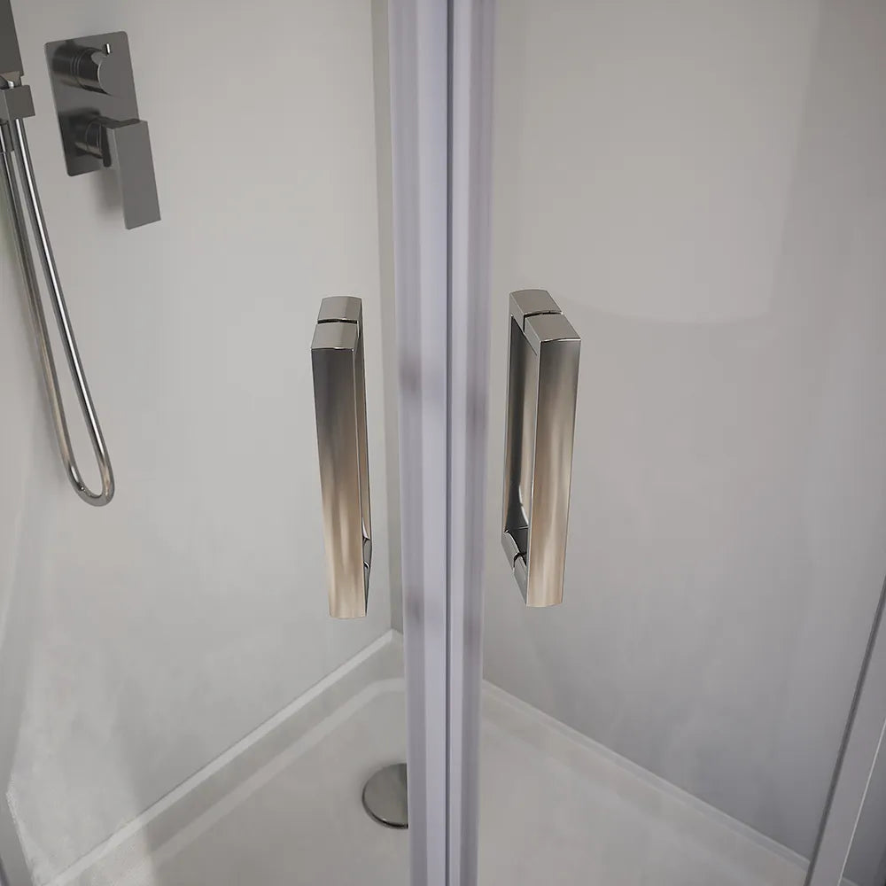 Box doccia semicircolare 80x80 cm profili cromati vetro 6 mm trasparente h185 | Tonga