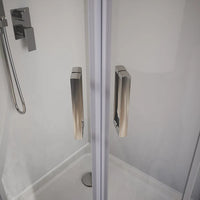 Box doccia semicircolare 75x75 cm profili cromati vetro 6 mm trasparente h185 | Tonga