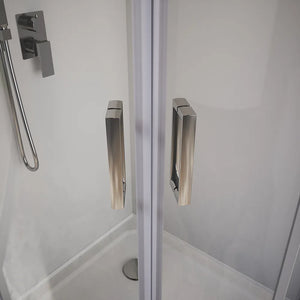 Box doccia semicircolare 70x90 cm profili cromati vetro 6mm trasparente h185 | Tonga