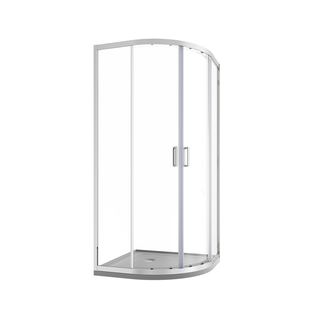 Box doccia semicircolare 80x80 cm profili cromati vetro 6 mm trasparente h185 | Tonga