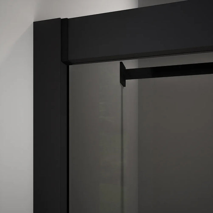 Box doccia semicircolare 70x90 cm profili nero opaco vetro 6mm fumè h185 | Tonga