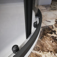 Box doccia semicircolare 90x90 cm profili nero opaco vetro 6mm trasparente h185 | Tonga