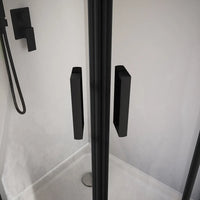 Box doccia semicircolare 80x80 cm profili nero opaco vetro 6mm trasparente h185 | Tonga