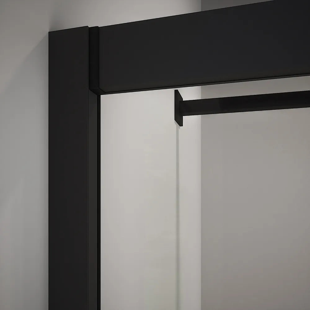Box doccia semicircolare 80x80 cm profili nero opaco vetro 6mm trasparente h185 | Tonga