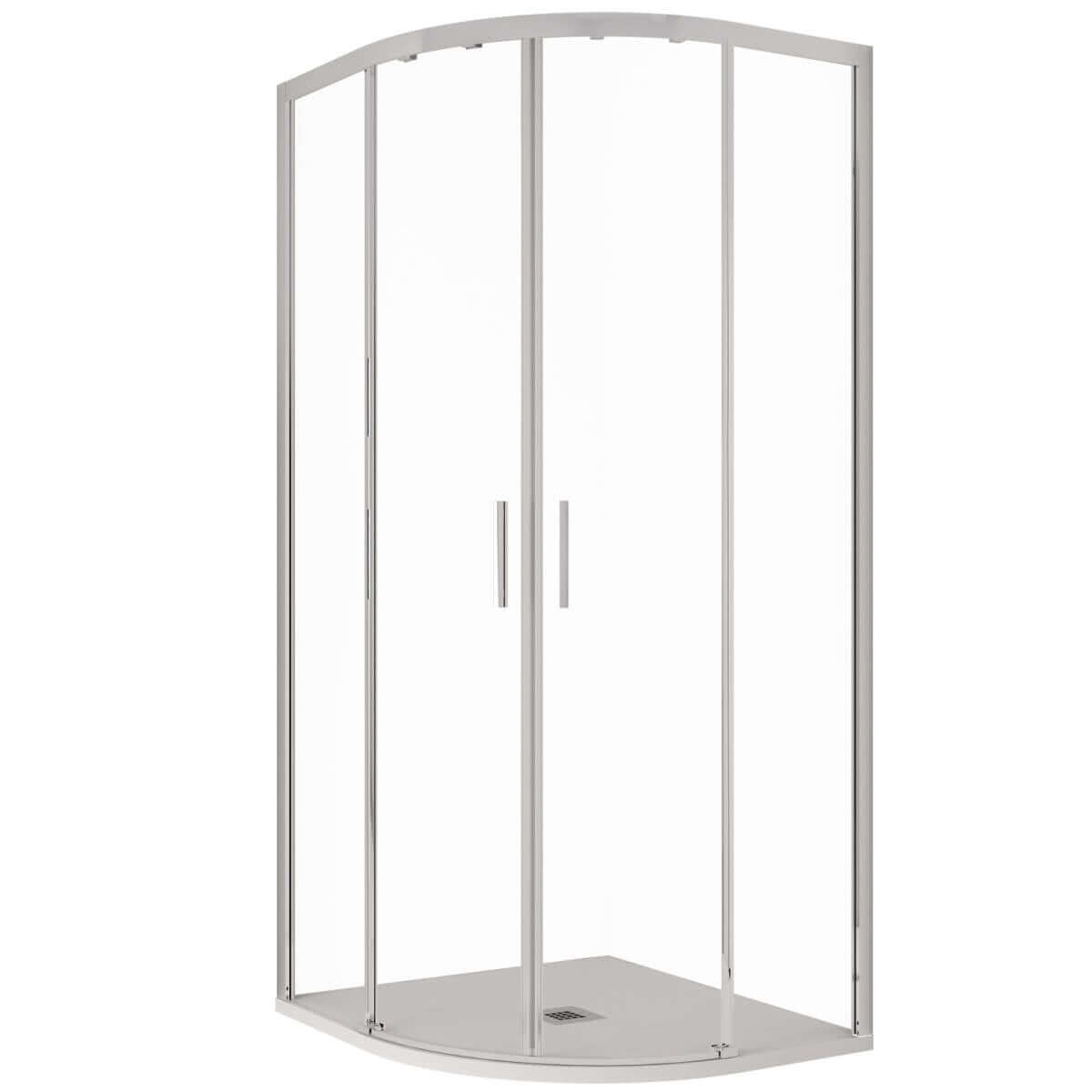 Box Doccia Semicircolare Trasparente 6mm Apertura Scorrevole Anti Calcare - 80x80 raggio 55cm
