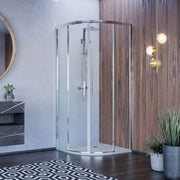 Box Doccia Semicircolare Trasparente 6mm Apertura Scorrevole Anti Calcare - 90x90 raggio 55cm