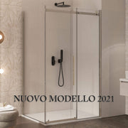 SOTTOCOSTO - Box Doccia Angolare Cristallo Trasparente Anticalcare 8mm Porta Scorrevole - E2.0 - 70x130