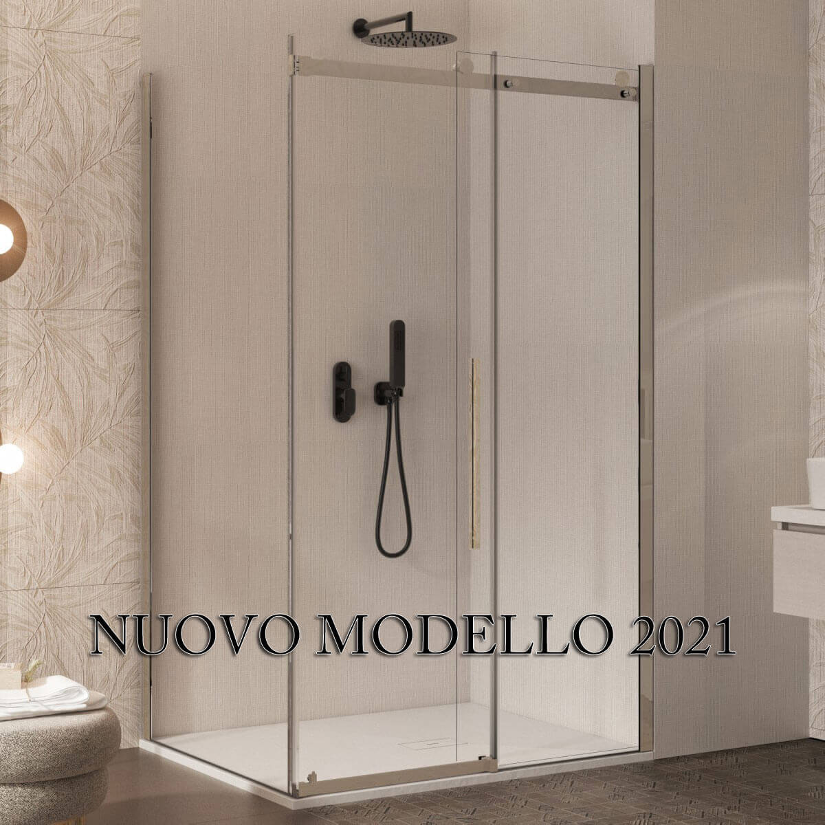 SOTTOCOSTO - Box Doccia Angolare Cristallo Trasparente Anticalcare 8mm Porta Scorrevole - E2.0 - 70x120