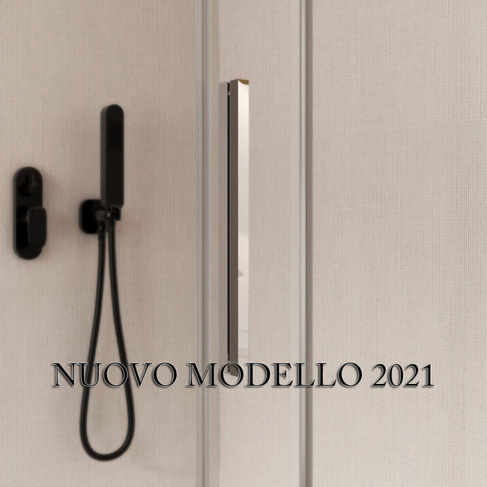 SOTTOCOSTO - Box Doccia Angolare Cristallo Trasparente Anticalcare 8mm Porta Scorrevole - E2.0 - 70x120