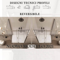 SOTTOCOSTO - Box Doccia Angolare Cristallo Trasparente Anticalcare 8mm Porta Scorrevole - E2.0 - 80x140