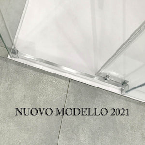 SOTTOCOSTO - Box Doccia Angolare Cristallo Trasparente Anticalcare 8mm Porta Scorrevole - E2.0 - 80x110