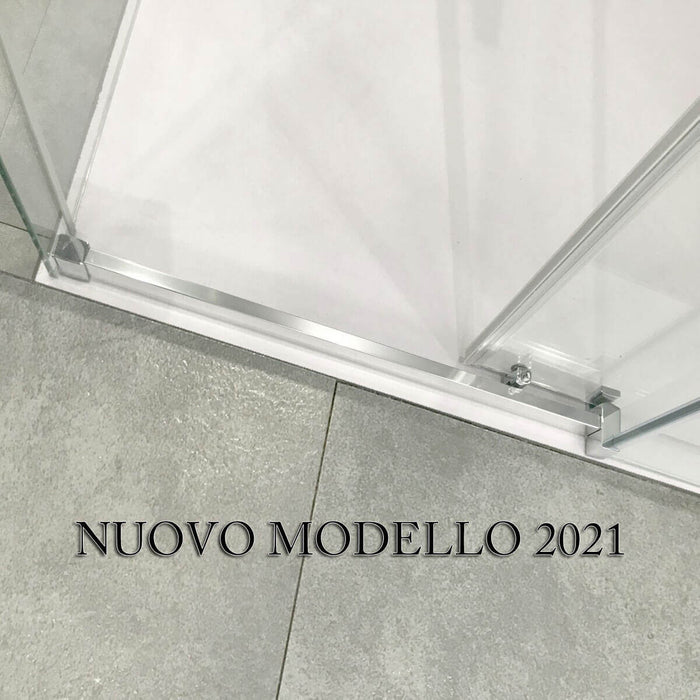 SOTTOCOSTO - Box Doccia Angolare Cristallo Trasparente Anticalcare 8mm Porta Scorrevole - E2.0 - 70x110