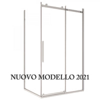 SOTTOCOSTO - Box Doccia Angolare Cristallo Trasparente Anticalcare 8mm Porta Scorrevole - E2.0 - 80x110