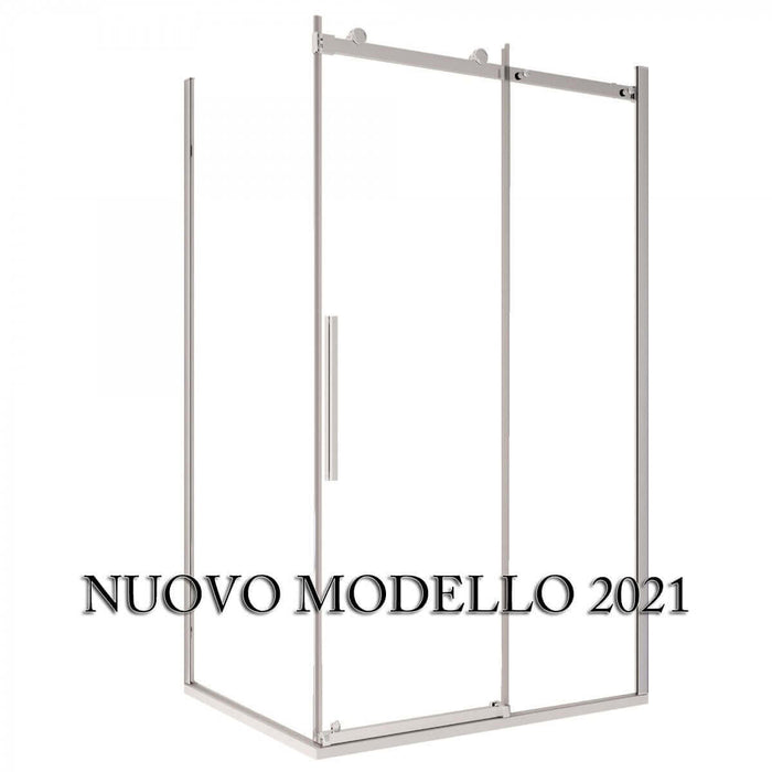 SOTTOCOSTO - Box Doccia Angolare Cristallo Trasparente Anticalcare 8mm Porta Scorrevole - E2.0 - 80x110