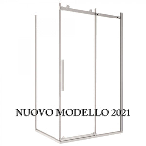 SOTTOCOSTO - Box Doccia Angolare Cristallo Trasparente Anticalcare 8mm Porta Scorrevole - E2.0 - 80x140