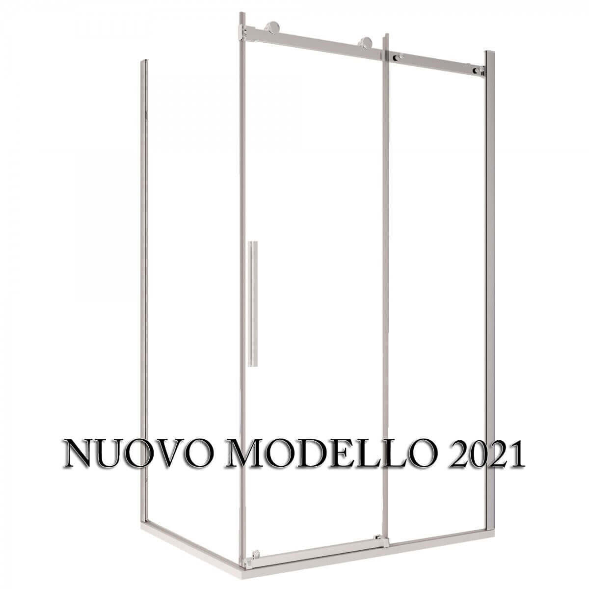 SOTTOCOSTO - Box Doccia Angolare Cristallo Trasparente Anticalcare 8mm Porta Scorrevole - E2.0 - 70x100