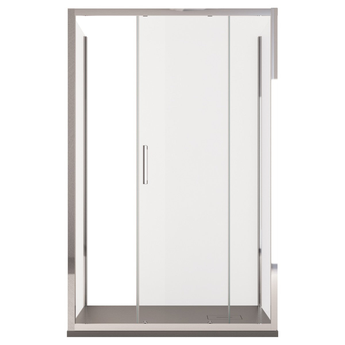 Box doccia tre lati anta scorrevole in cristallo trasparente 6mm h195 agata, misura 90x170x90