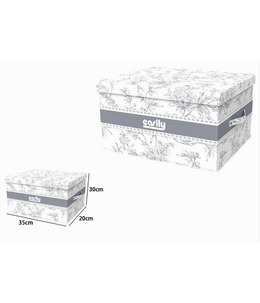 Box Portatutto Scatola Contenitore Salvaspazio Organizer 35x30x20cm Fantasia 87321         