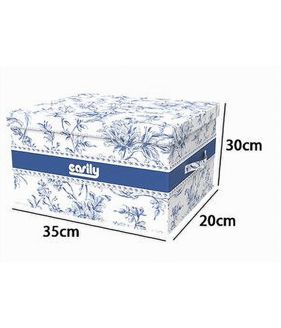 Box Portatutto Scatola Contenitore Salvaspazio Organizer 35x30x20cm Fantasia 87321         