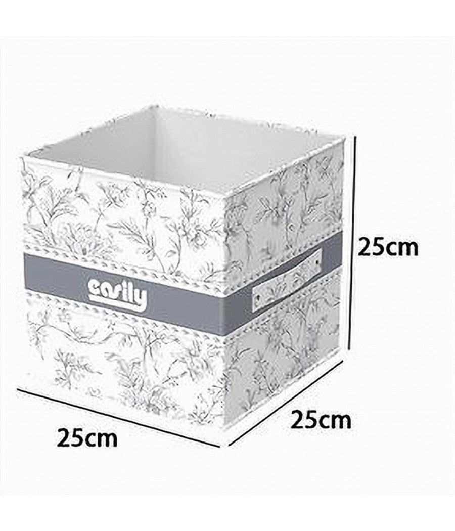 Box Portatutto Scatola Salvaspazio Contenitore Organizer 25x25x25cm Fantasia 87311         