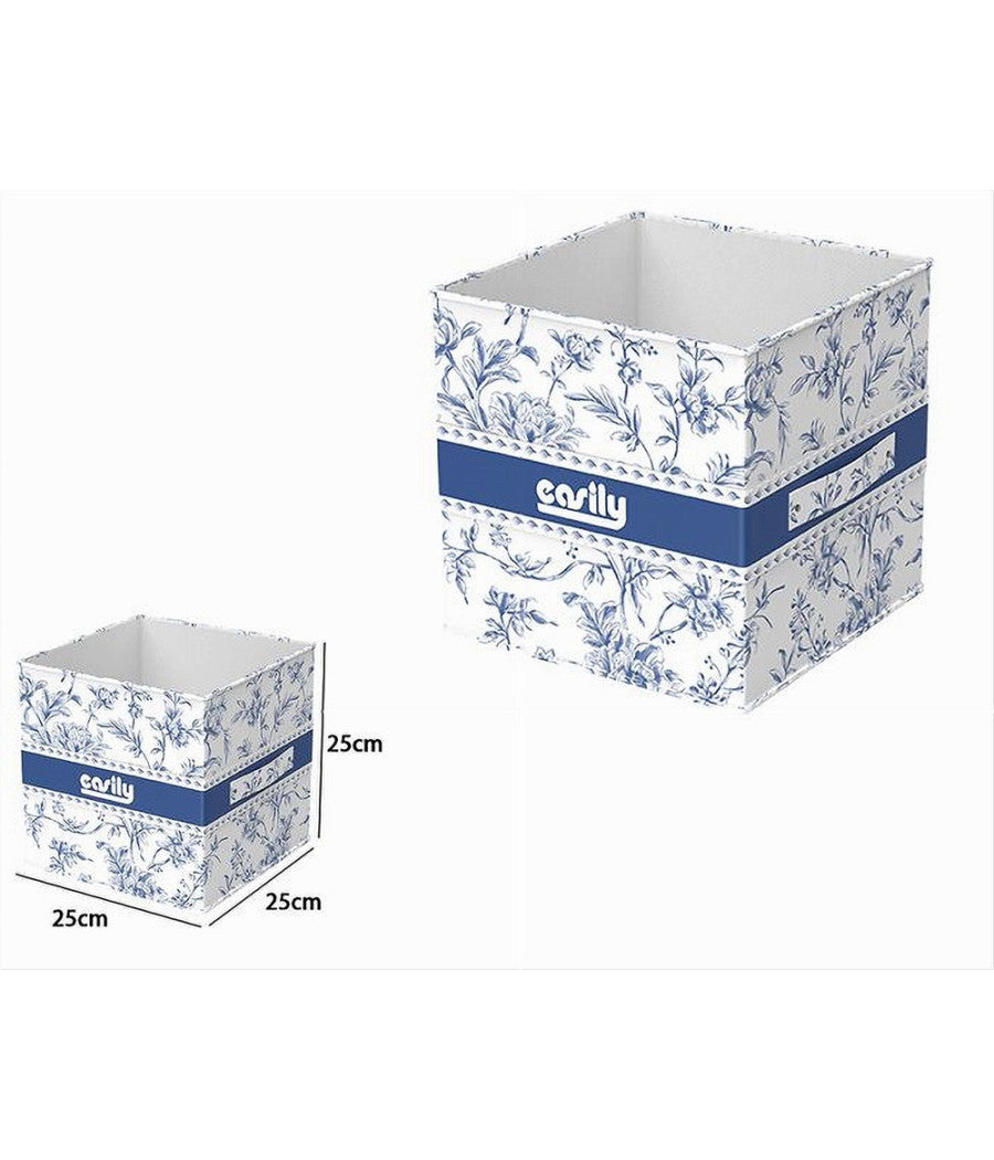 Box Portatutto Scatola Salvaspazio Contenitore Organizer 25x25x25cm Fantasia 87311         
