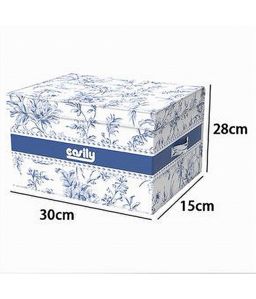Box Portatutto Scatola Salvaspazio Contenitore Organizer 30x28x15cm Fantasia 87313         