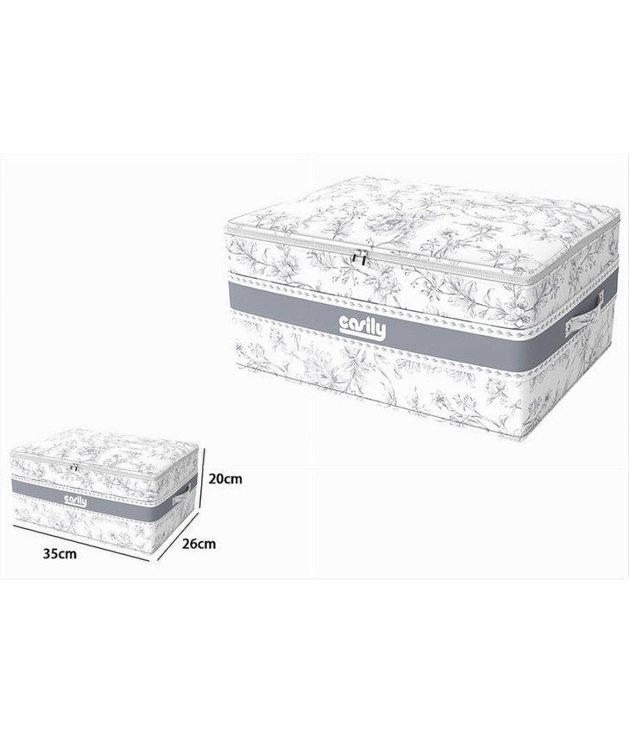 Box Portatutto Scatola Salvaspazio Contenitore Organizer 35x26x20cm Fantasia 87318         