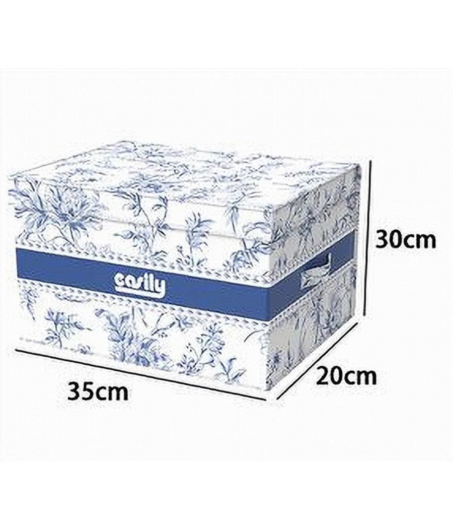 Box Portatutto Scatola Salvaspazio Contenitore Organizer 35x30x20cm Fantasia 87314         