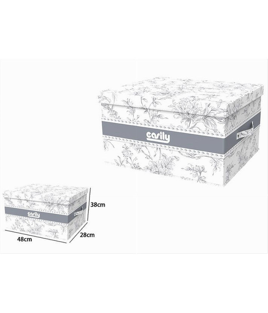 Box Portatutto Scatola Salvaspazio Contenitore Organizer 48x38x28cm Fantasia 87322         