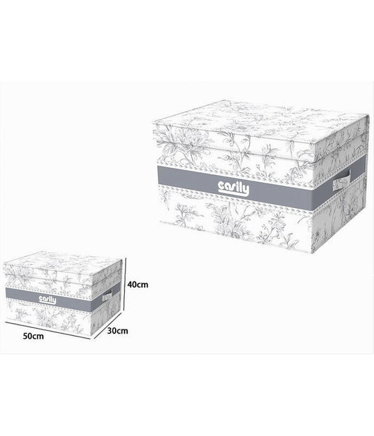 Box Portatutto Scatola Salvaspazio Contenitore Organizer 50x40x25cm Fantasia 87317         